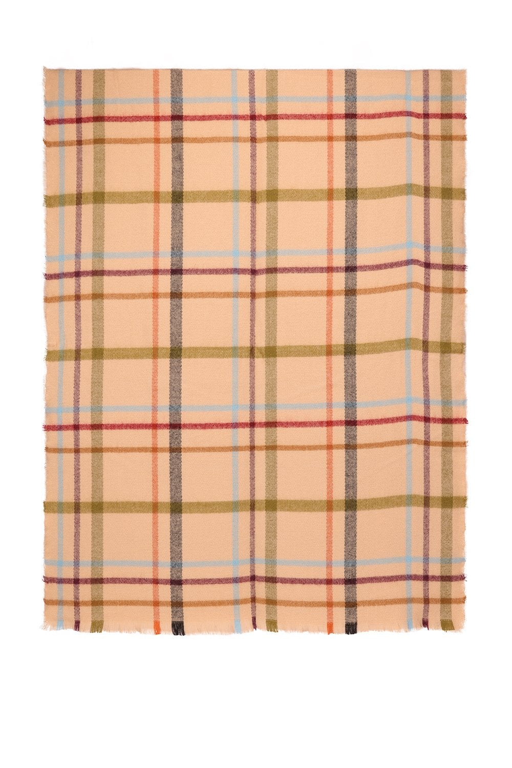 Checkered Plaid Cashmere Blend Scarf