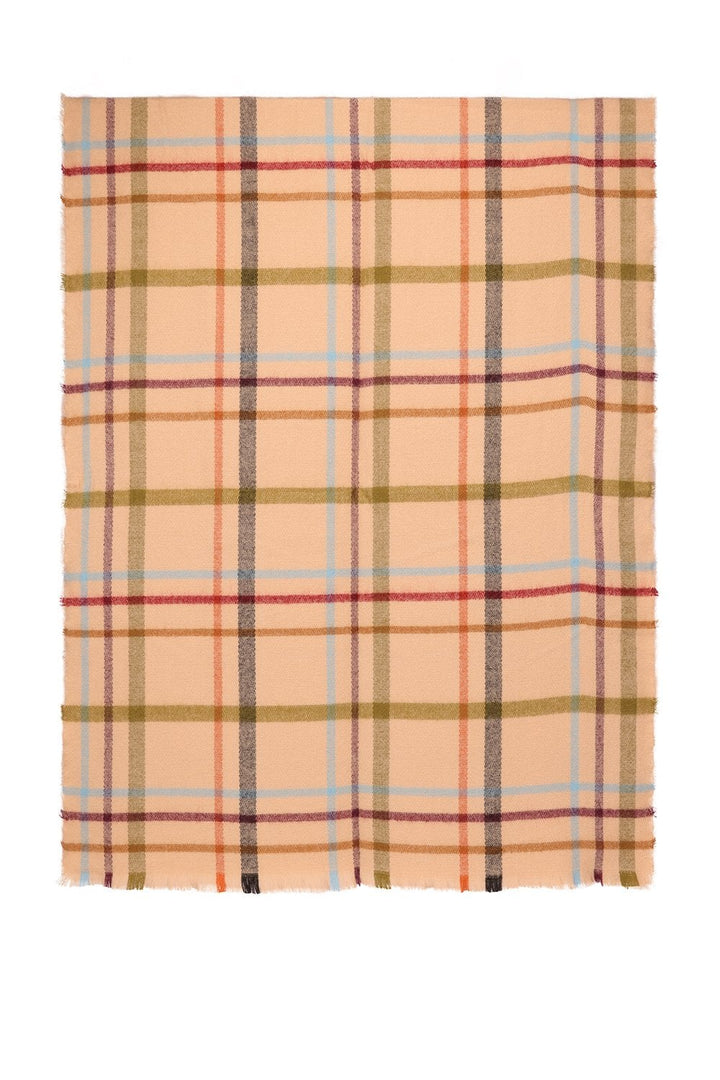 Checkered Plaid Cashmere Blend Scarf