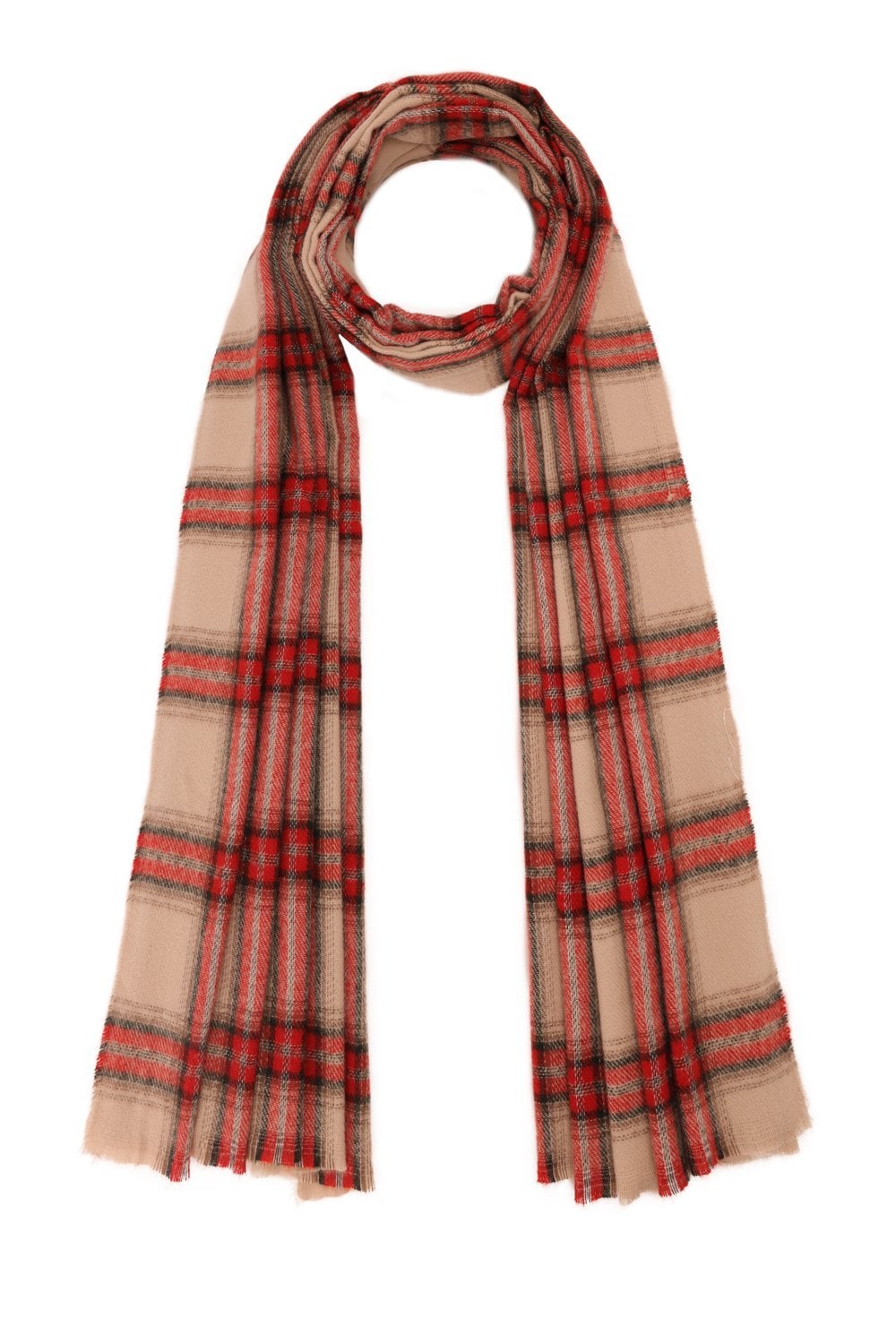 Oversized Tartan Cashmere Blend Scarf