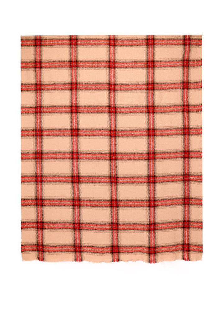 Oversized Tartan Cashmere Blend Scarf