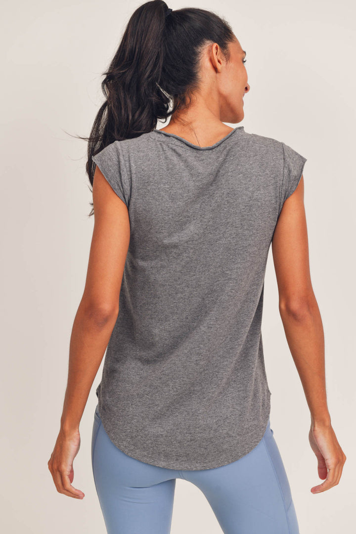 V-Tee With Curved Hem