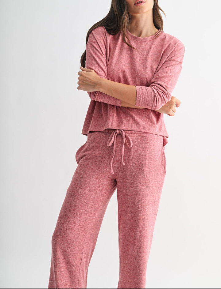 Brushed Pleat Hacci Lounge Long Sleeve