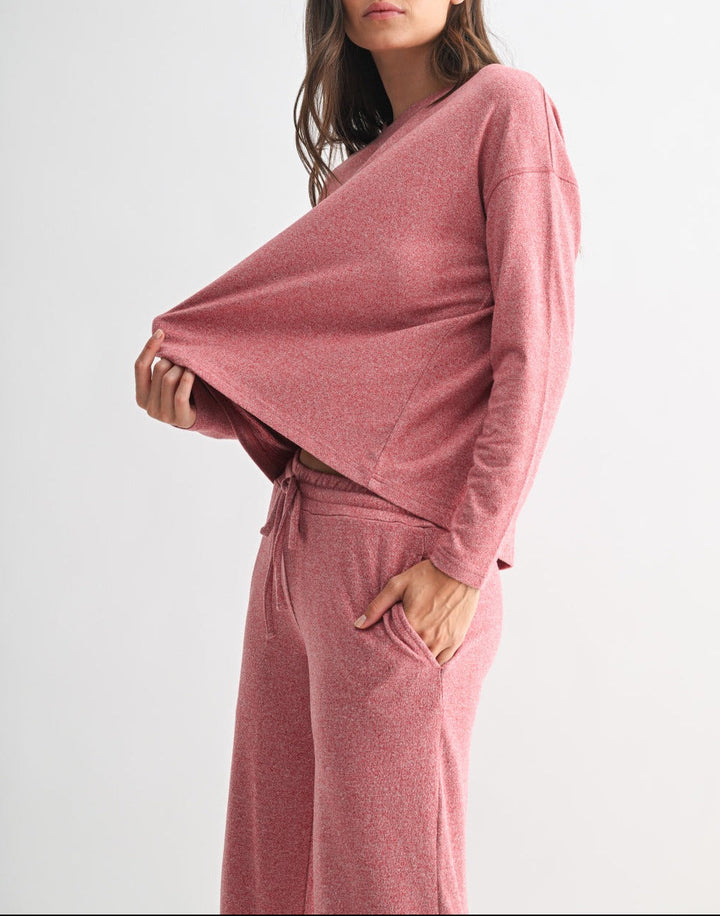 Brushed Pleat Hacci Lounge Long Sleeve